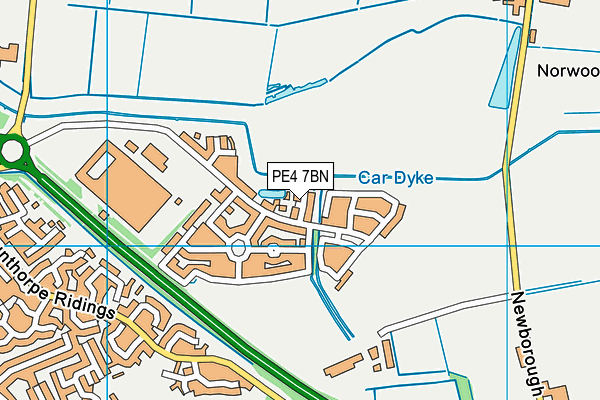 PE4 7BN map - OS VectorMap District (Ordnance Survey)