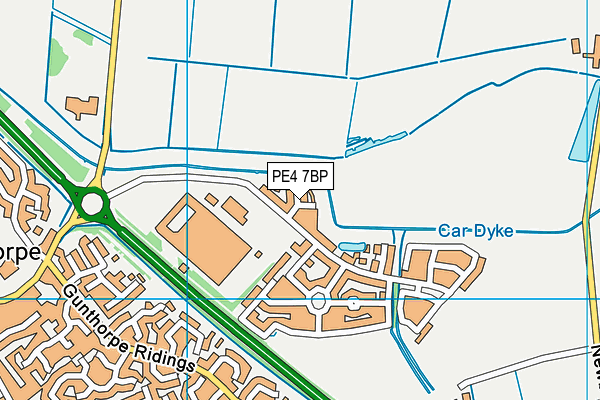 PE4 7BP map - OS VectorMap District (Ordnance Survey)