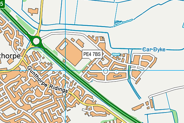 PE4 7BS map - OS VectorMap District (Ordnance Survey)
