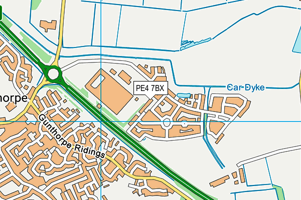 PE4 7BX map - OS VectorMap District (Ordnance Survey)