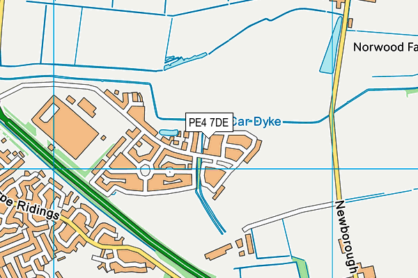 PE4 7DE map - OS VectorMap District (Ordnance Survey)