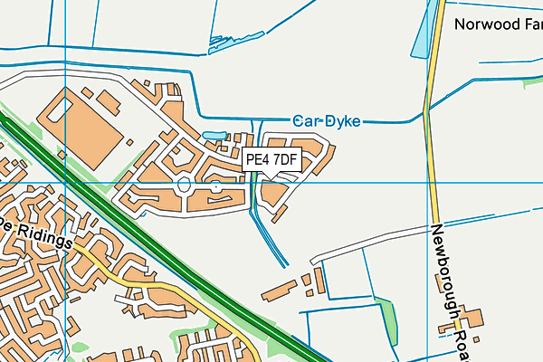PE4 7DF map - OS VectorMap District (Ordnance Survey)