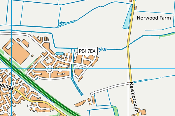 PE4 7EA map - OS VectorMap District (Ordnance Survey)