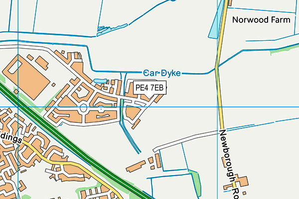 PE4 7EB map - OS VectorMap District (Ordnance Survey)