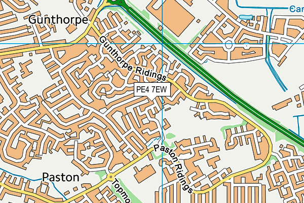 PE4 7EW map - OS VectorMap District (Ordnance Survey)