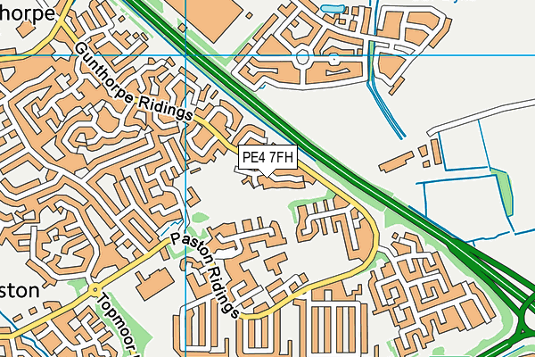 PE4 7FH map - OS VectorMap District (Ordnance Survey)