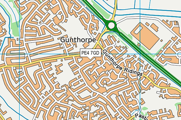 PE4 7GD map - OS VectorMap District (Ordnance Survey)