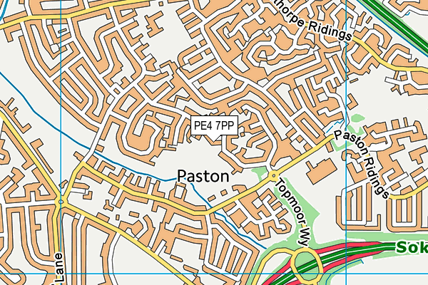 PE4 7PP map - OS VectorMap District (Ordnance Survey)