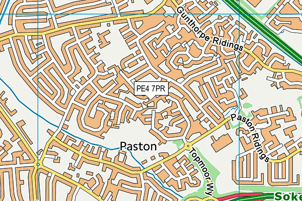 PE4 7PR map - OS VectorMap District (Ordnance Survey)