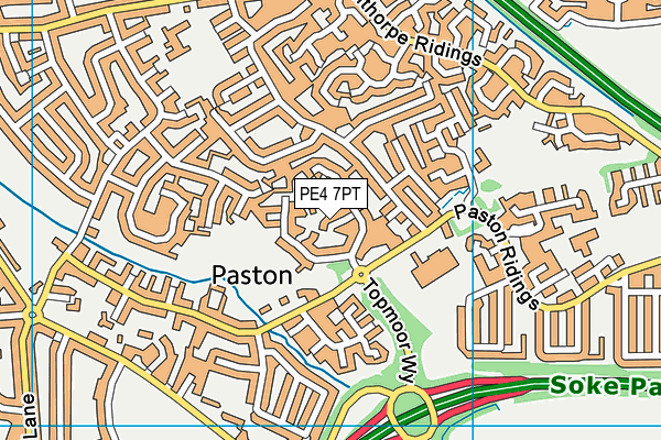 PE4 7PT map - OS VectorMap District (Ordnance Survey)