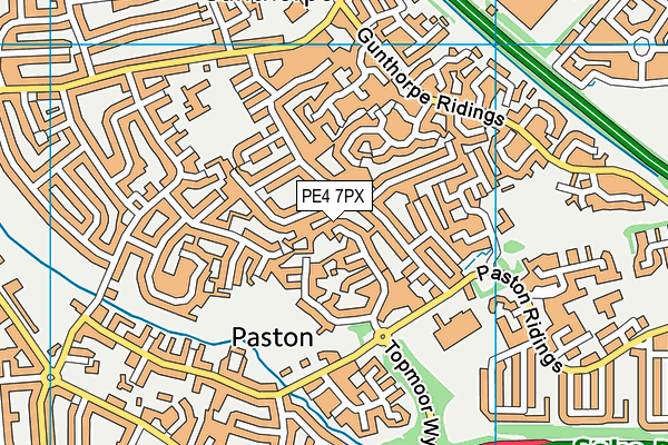 PE4 7PX map - OS VectorMap District (Ordnance Survey)