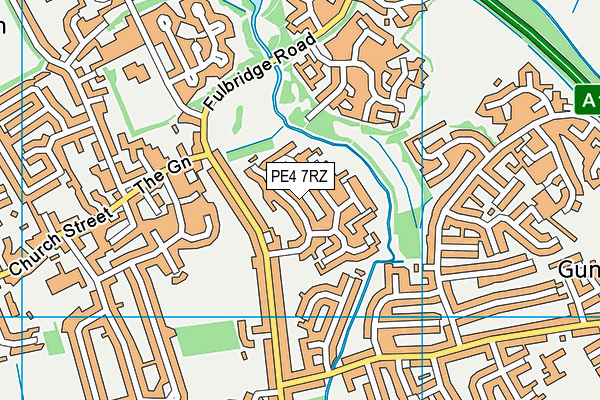 PE4 7RZ map - OS VectorMap District (Ordnance Survey)