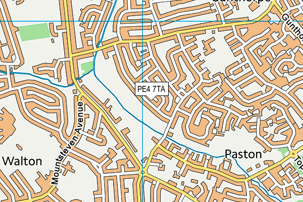 PE4 7TA map - OS VectorMap District (Ordnance Survey)