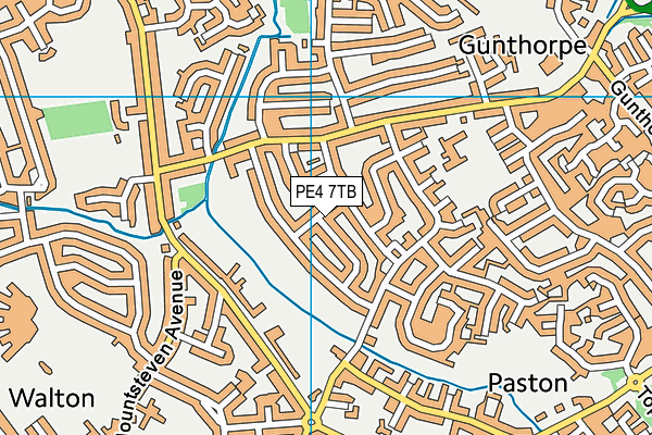PE4 7TB map - OS VectorMap District (Ordnance Survey)