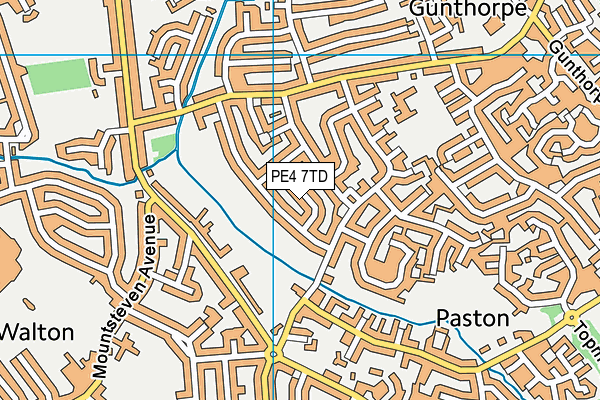 PE4 7TD map - OS VectorMap District (Ordnance Survey)