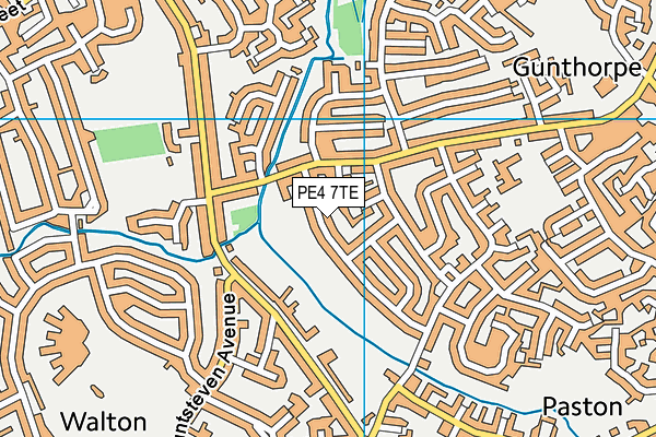 PE4 7TE map - OS VectorMap District (Ordnance Survey)