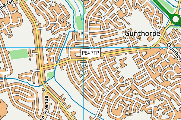 PE4 7TP map - OS VectorMap District (Ordnance Survey)