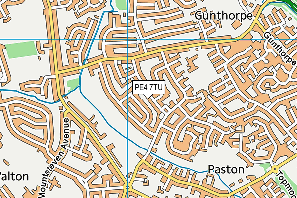 PE4 7TU map - OS VectorMap District (Ordnance Survey)