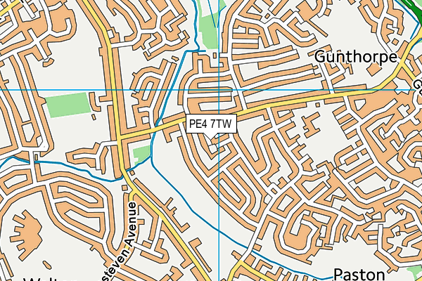 PE4 7TW map - OS VectorMap District (Ordnance Survey)