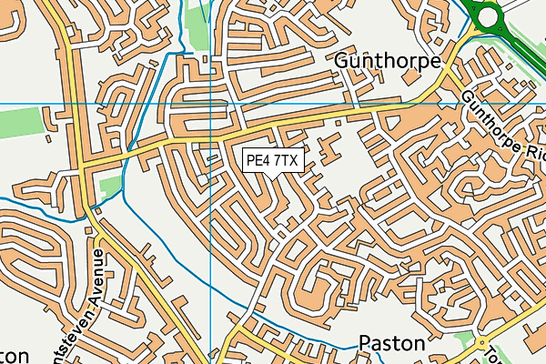 PE4 7TX map - OS VectorMap District (Ordnance Survey)