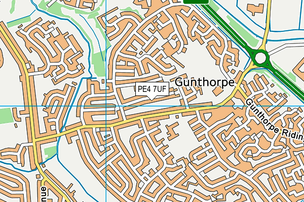 PE4 7UF map - OS VectorMap District (Ordnance Survey)