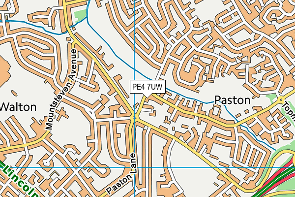 PE4 7UW map - OS VectorMap District (Ordnance Survey)