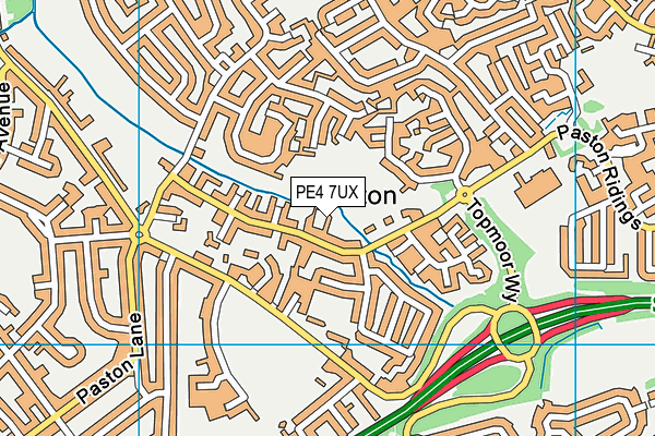 PE4 7UX map - OS VectorMap District (Ordnance Survey)