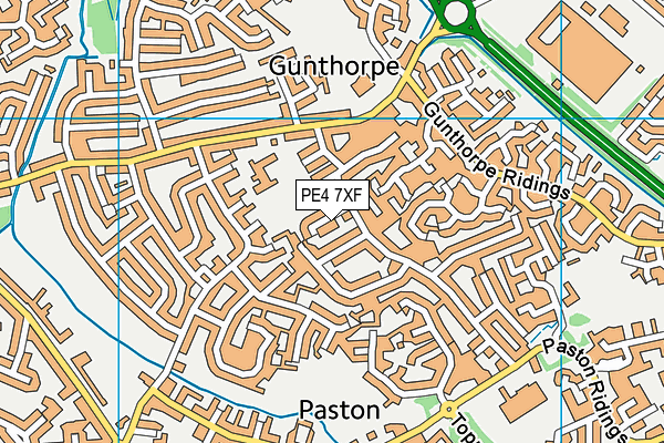 PE4 7XF map - OS VectorMap District (Ordnance Survey)