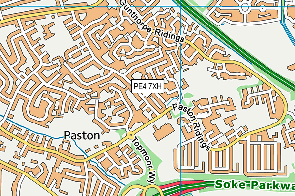 PE4 7XH map - OS VectorMap District (Ordnance Survey)