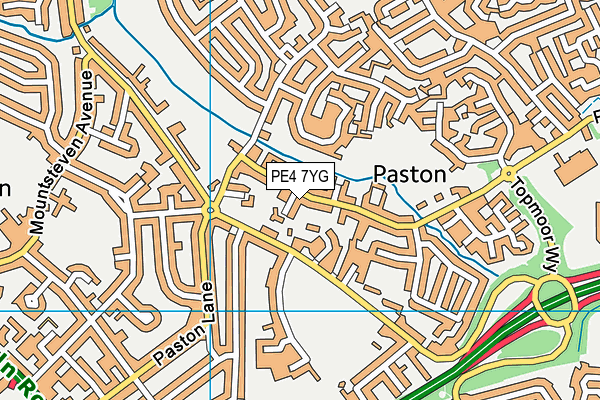 PE4 7YG map - OS VectorMap District (Ordnance Survey)