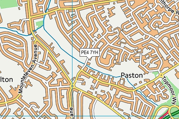 PE4 7YH map - OS VectorMap District (Ordnance Survey)
