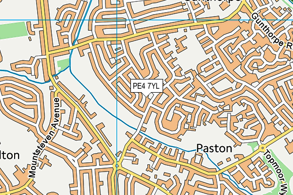 PE4 7YL map - OS VectorMap District (Ordnance Survey)