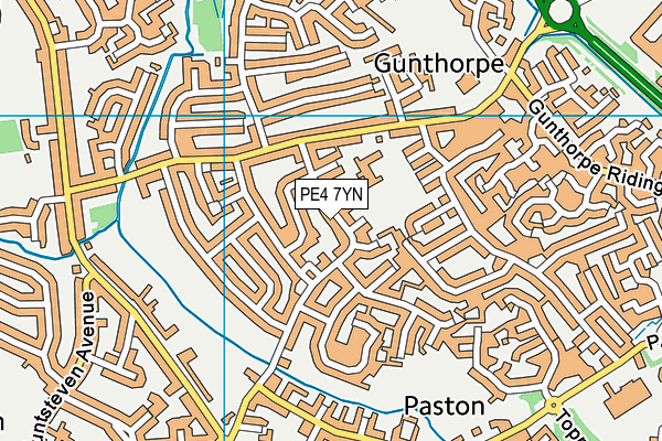 PE4 7YN map - OS VectorMap District (Ordnance Survey)