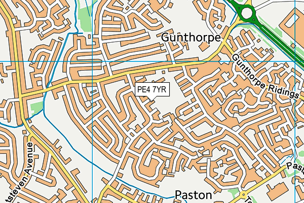 PE4 7YR map - OS VectorMap District (Ordnance Survey)