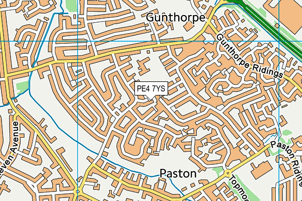 PE4 7YS map - OS VectorMap District (Ordnance Survey)