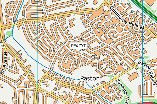 PE4 7YT map - OS VectorMap District (Ordnance Survey)