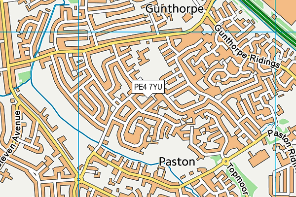 PE4 7YU map - OS VectorMap District (Ordnance Survey)