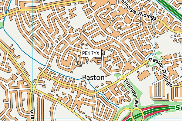 PE4 7YX map - OS VectorMap District (Ordnance Survey)