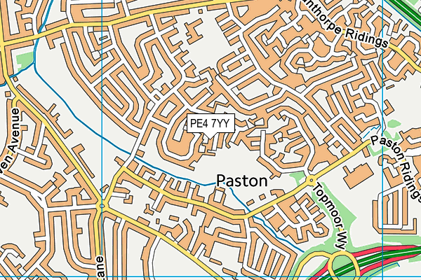 PE4 7YY map - OS VectorMap District (Ordnance Survey)