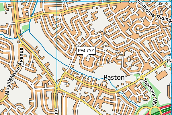 PE4 7YZ map - OS VectorMap District (Ordnance Survey)