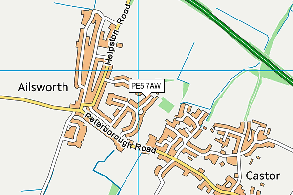 PE5 7AW map - OS VectorMap District (Ordnance Survey)