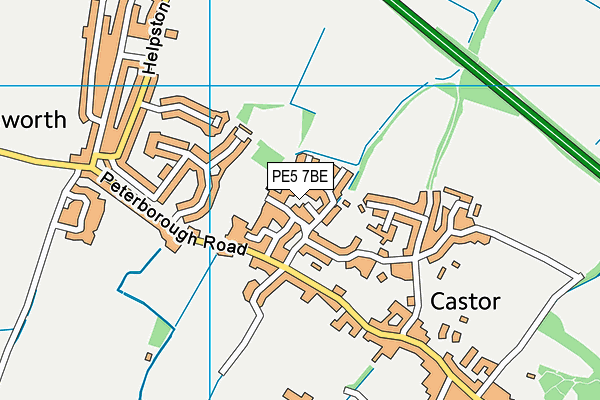 PE5 7BE map - OS VectorMap District (Ordnance Survey)