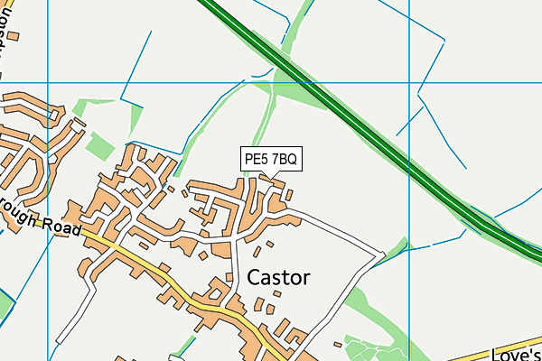 PE5 7BQ map - OS VectorMap District (Ordnance Survey)