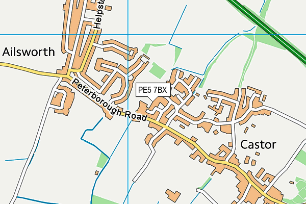 PE5 7BX map - OS VectorMap District (Ordnance Survey)