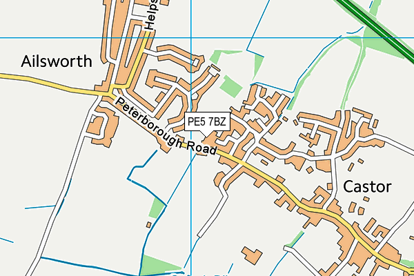 PE5 7BZ map - OS VectorMap District (Ordnance Survey)