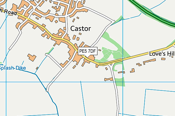 PE5 7DF map - OS VectorMap District (Ordnance Survey)