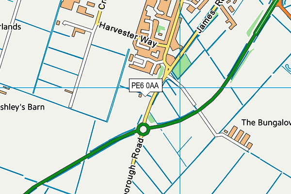 PE6 0AA map - OS VectorMap District (Ordnance Survey)