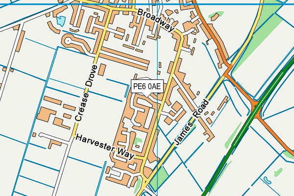 PE6 0AE map - OS VectorMap District (Ordnance Survey)
