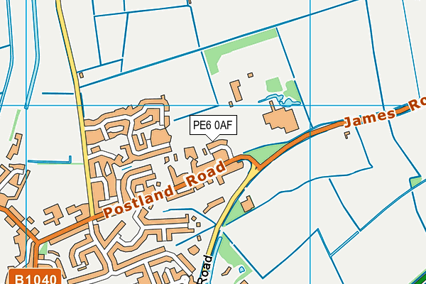 PE6 0AF map - OS VectorMap District (Ordnance Survey)