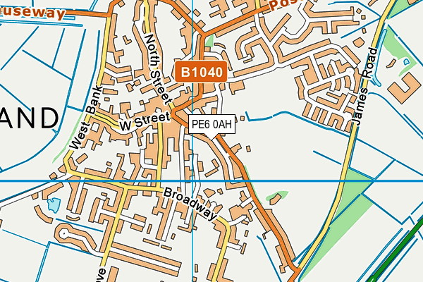 PE6 0AH map - OS VectorMap District (Ordnance Survey)